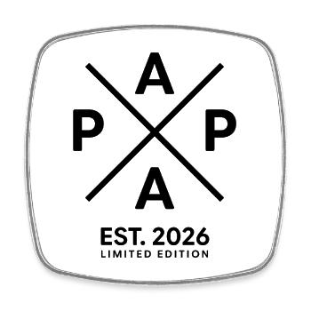 Papa Fondé en 2026 | Père | Cadeau de la fête des pères - Magnet carré - blanc - Devant