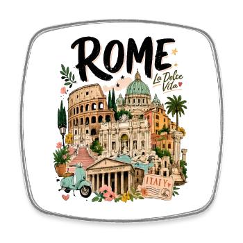 Rome la Dolce Vita Design - Square fridge magnet - white - Front