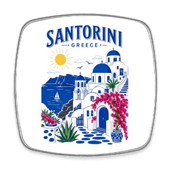 Santorini, Griechenland, Reisedesign - Viereckiger Kühlschrankmagnet - Weiß - Vorne