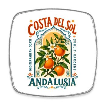 Andalucia Costa del Sol Design - Square fridge magnet - white - Front