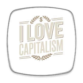 I Love Capitalism Unternehmer Aktien Kapitalismus - Viereckiger Kühlschrankmagnet - Weiß - Vorne