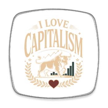 I Love Capitalism Unternehmer Aktien Kapitalismus - Viereckiger Kühlschrankmagnet - Weiß - Vorne