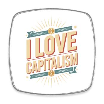 I Love Capitalism Unternehmer Aktien Kapitalismus - Viereckiger Kühlschrankmagnet - Weiß - Vorne