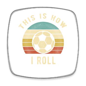 Fußballspieler-Geschenk So rolle ich - Viereckiger Kühlschrankmagnet - Weiß - Vorne