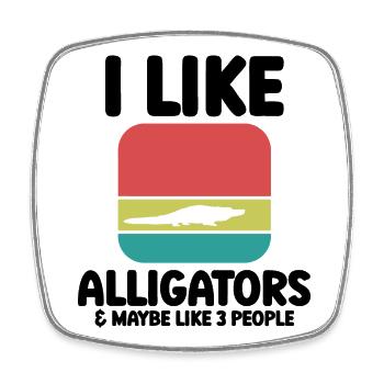 Alligator Spruch Reptil - Viereckiger Kühlschrankmagnet - Weiß - Vorne