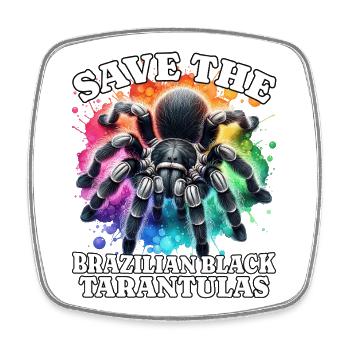 Save Schwarze Vogelspinne - Viereckiger Kühlschrankmagnet - Weiß - Vorne