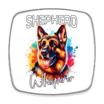 Deutscher Schäferhund Flüsterer - Viereckiger Kühlschrankmagnet - Weiß - Vorne