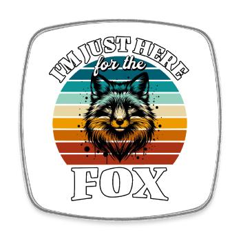 Lustige Rotfuchs Fuchs Sprüche - Viereckiger Kühlschrankmagnet - Weiß - Vorne