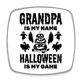 Halloween Grandpa is my Name Halloween is my Game - Viereckiger Kühlschrankmagnet - Weiß - Vorne