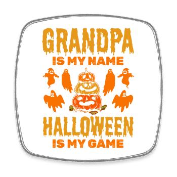 Halloween Grandpa is my Name Halloween is my Game - Viereckiger Kühlschrankmagnet - Weiß - Vorne