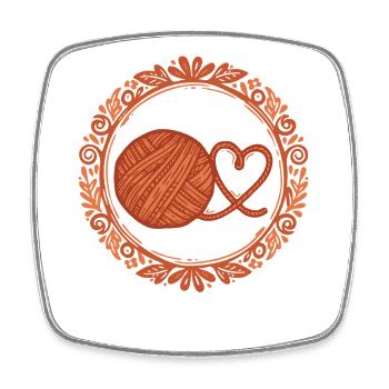 Fête des mères pour amoureux du crochet en fil au crochet Drôle - Magnet carré - blanc - Devant