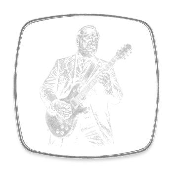 Grover Cleveland Gitarre - Viereckiger Kühlschrankmagnet - Weiß - Vorne