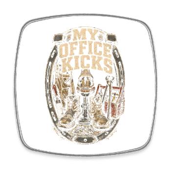 Hufschmied Hufschmiede My Office Kicks - Viereckiger Kühlschrankmagnet - Weiß - Vorne