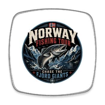 Norwegen Angeln - Viereckiger Kühlschrankmagnet - Weiß - Vorne