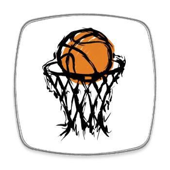 Basketball  - Viereckiger Kühlschrankmagnet - Weiß - Vorne