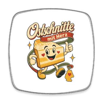 Ostschnitte mit Herz, Ossi Frauen, DDR Ostdeutschl - Square fridge magnet - white - Front