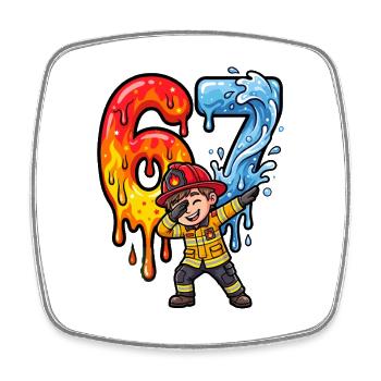 Fire Heroes Fire and Water Duo 67 - Square fridge magnet - white - Front