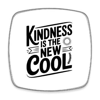 Freundlichkeit ist die neue Coolness - Viereckiger Kühlschrankmagnet - Weiß - Vorne