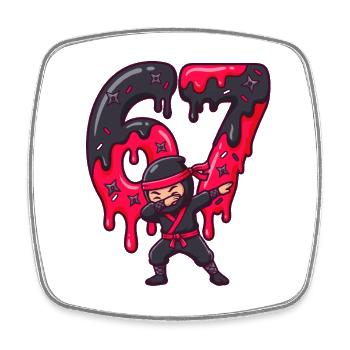 Drip Ninja 67 Neon Drops - Square fridge magnet - white - Front
