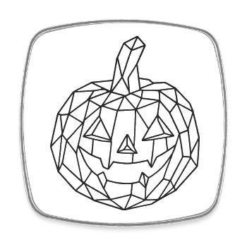 Halloween Kristallkuerbis zum ausmalen - Viereckiger Kühlschrankmagnet - Weiß - Vorne