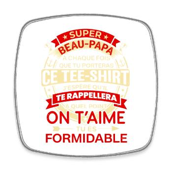 Super Beau-Papa Cadeau Fête Des Pères Rétro - Magnet carré - blanc - Devant