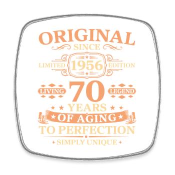 Original since 1956 Birthday 70 Years - Viereckiger Kühlschrankmagnet - Weiß - Vorne