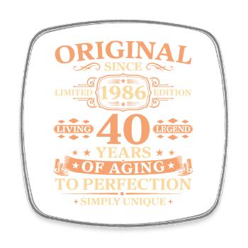 Original since 1986 Birthday 40 Years - Viereckiger Kühlschrankmagnet - Weiß - Vorne