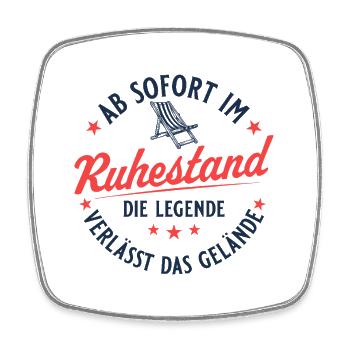 Ruhestand Retro Liegestuhl Abschied Rente - Viereckiger Kühlschrankmagnet - Weiß - Vorne