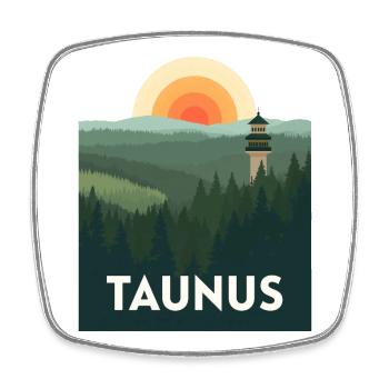 Taunus Vintage | Nature Travel Poster - Viereckiger Kühlschrankmagnet - Weiß - Vorne
