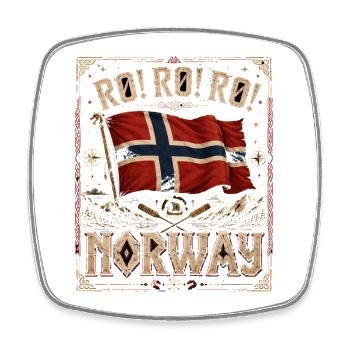 Roll Roll Norway Norwegen Wikinger Flagge - Viereckiger Kühlschrankmagnet - Weiß - Vorne