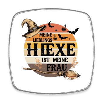  Meine Lieblingshexe Ist Meine Frau Hexe Halloween - Viereckiger Kühlschrankmagnet - Weiß - Vorne