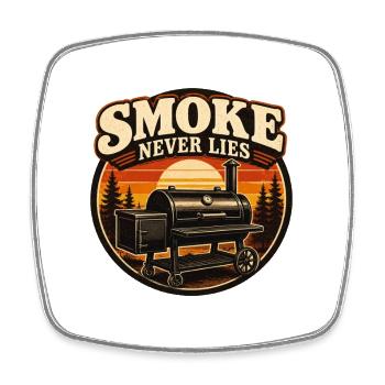 Smoke Never Lies - Viereckiger Kühlschrankmagnet - Weiß - Vorne