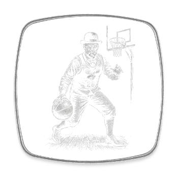 Theodore Roosevelt Basketball - Viereckiger Kühlschrankmagnet - Weiß - Vorne