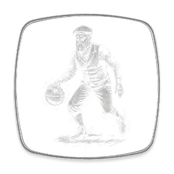 James A Basketballspieler Skizze - Viereckiger Kühlschrankmagnet - Weiß - Vorne