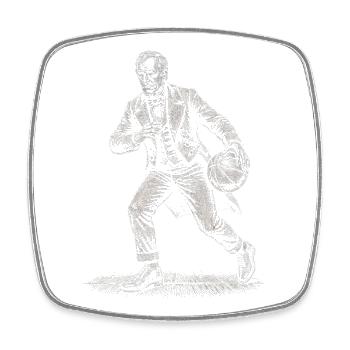 William Henry Harrison Basketball - Viereckiger Kühlschrankmagnet - Weiß - Vorne