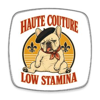 Haute Couture Low Stamina - Square fridge magnet - white - Front