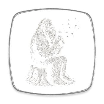 Bigfoot, Pusteblume, Löwenzahn, Naturliebhaber - Viereckiger Kühlschrankmagnet - Weiß - Vorne