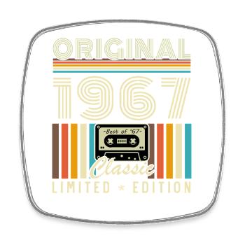 60 Jahre 1967 Vintage Retro Geburtstagsgeschenk - Viereckiger Kühlschrankmagnet - Weiß - Vorne