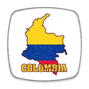 Colombian Flag Colombia Land Map - Square fridge magnet - white - Front