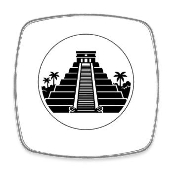 Pyramide El Castillo Chichén Itzá Mexiko - Viereckiger Kühlschrankmagnet - Weiß - Vorne