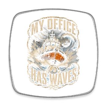 Coast Guard Lifeguard My Office Has Waves - Square fridge magnet - white - Front