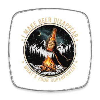 I Make Beer Disappear Craft Beer - Viereckiger Kühlschrankmagnet - Weiß - Vorne