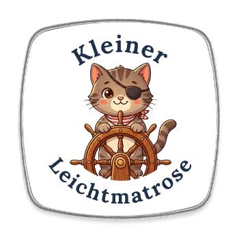 Kleiner Leichtmatrose - Baby Katze - Viereckiger Kühlschrankmagnet - Weiß - Vorne