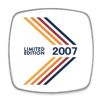 2007 Limited Edition Geburtstag Mann Frau - Viereckiger Kühlschrankmagnet - Weiß - Vorne