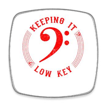 Bass Clef Red Keeping it Low Tone Musiker Geschenk - Viereckiger Kühlschrankmagnet - Weiß - Vorne