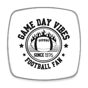 Game Day Vibes Football Fan 1976 - Viereckiger Kühlschrankmagnet - Weiß - Vorne