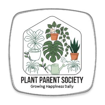 Plant Parent Society: Grüner Lebensstil - Viereckiger Kühlschrankmagnet - Weiß - Vorne