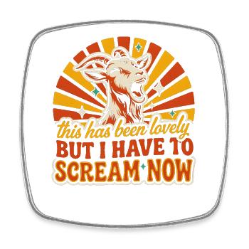 Screaming Goat Retro Burst Tee - Viereckiger Kühlschrankmagnet - Weiß - Vorne