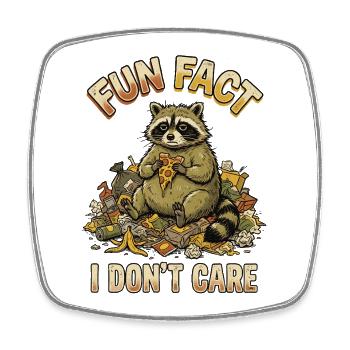 Funny Sarcastic Fun Fact I Don't Care - Viereckiger Kühlschrankmagnet - Weiß - Vorne