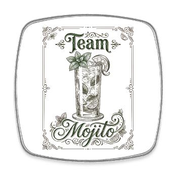 Hen Party Team Mojito Cocktail Bartender - Viereckiger Kühlschrankmagnet - Weiß - Vorne